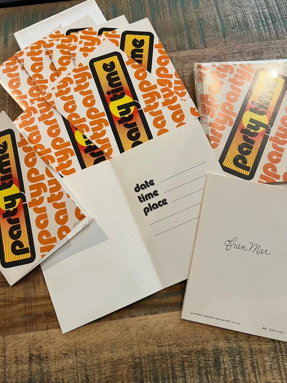 True Vintage 1977 Party Invitations Groovy Funky All Occasion NEW Retro 70s 80s